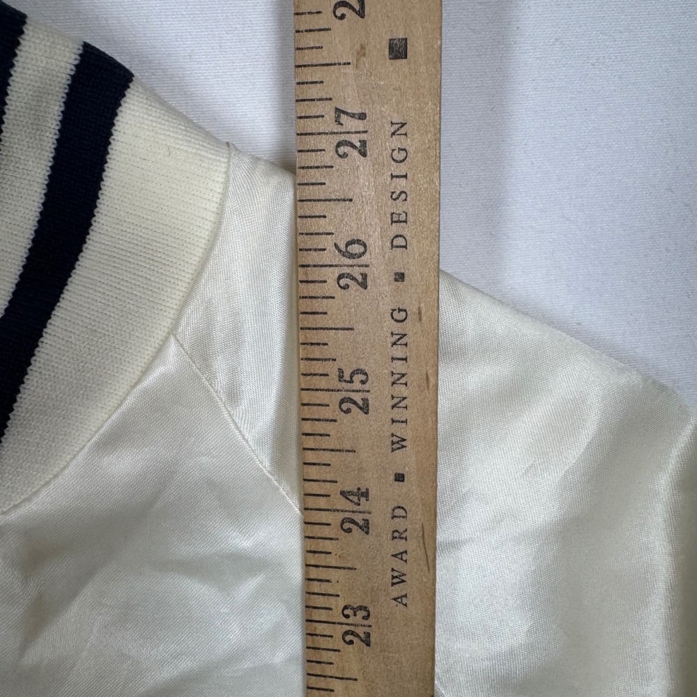 Vintage Daytona Nascar Racing Jacket Cream Satin Bomber Menswear Sz M/L - Picture 6 of 11